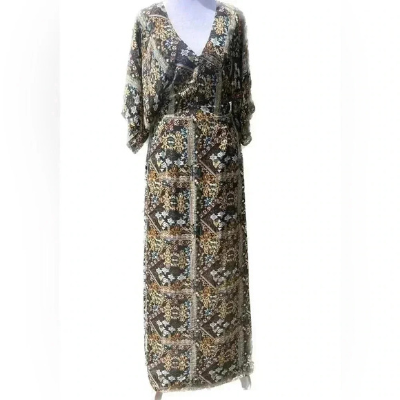 James & Erin V-neck Maxi Boho Dress Size M fall - Picture 6 of 11